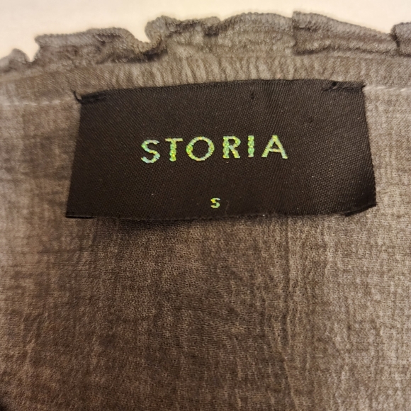 Gray Ruffle and Bell Sleeve Pheasant Boho Dress Size S - Picture 7 of 13